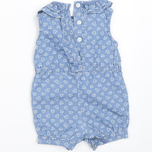 Earlydays Girls Blue  Denim Romper One-Piece Size 0-3 Months