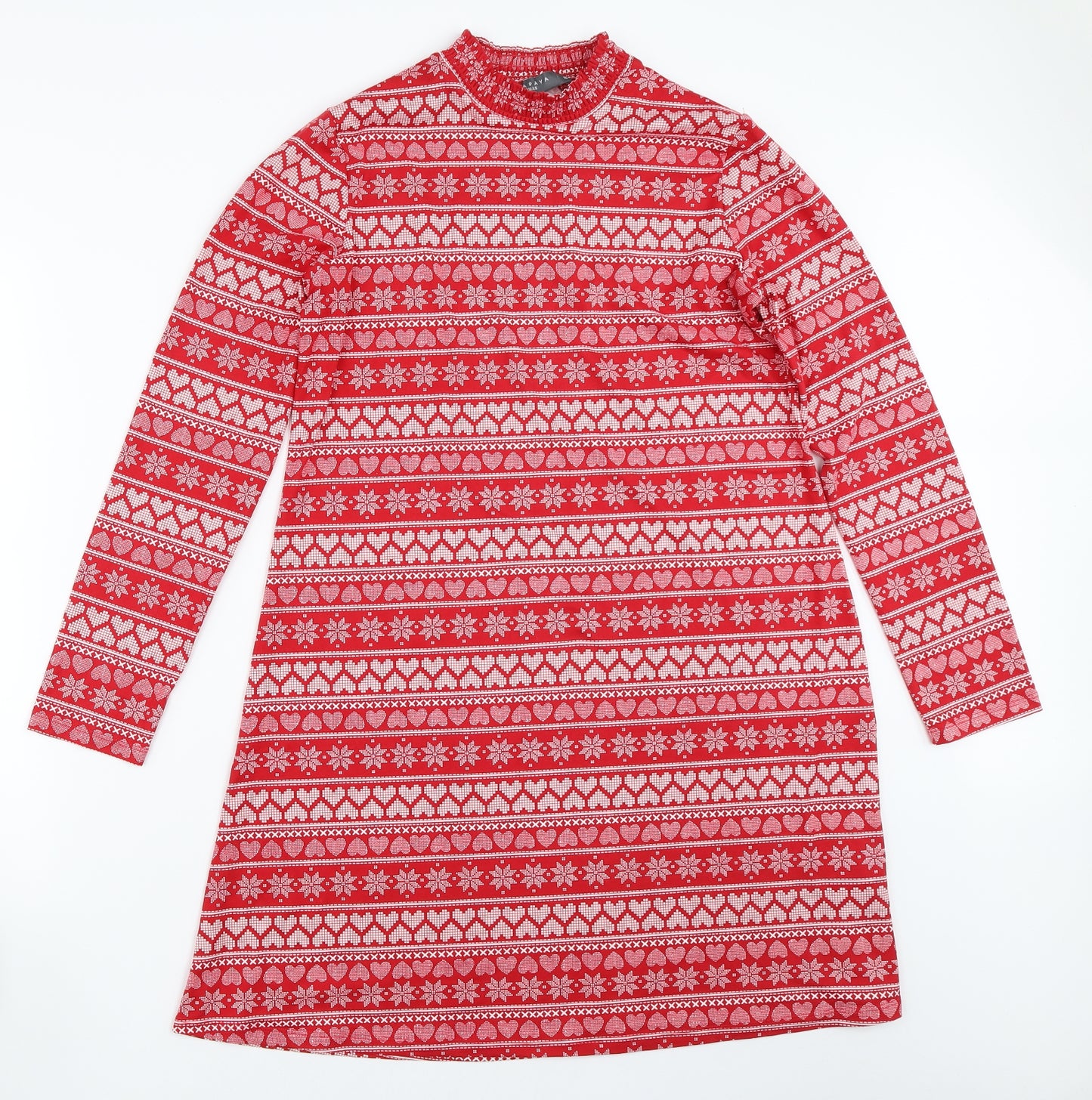 Matalan Womens Red Fair Isle  Trapeze & Swing  Size 10