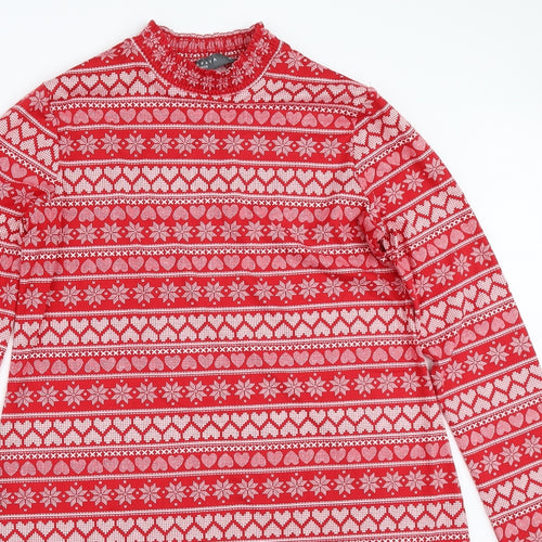 Matalan Womens Red Fair Isle  Trapeze & Swing  Size 10