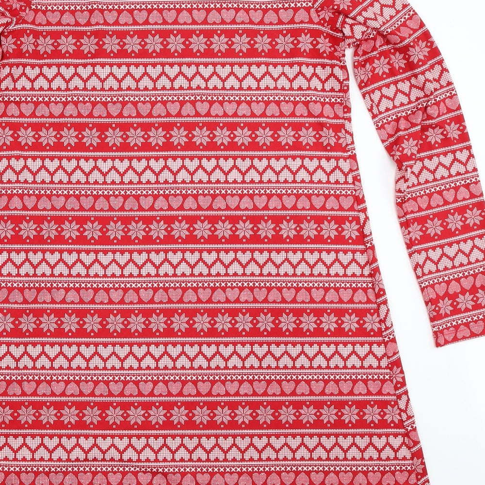 Matalan Womens Red Fair Isle  Trapeze & Swing  Size 10