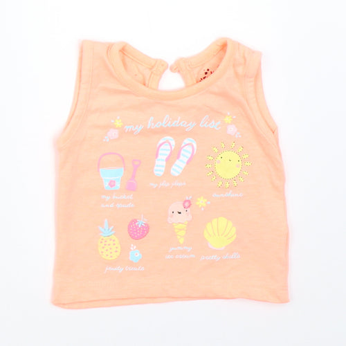 Earlydays Girls Orange   Basic T-Shirt Size 0-3 Months