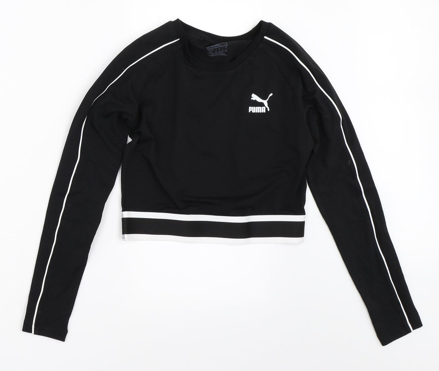 PUMA Womens Black   Cropped T-Shirt Size 12