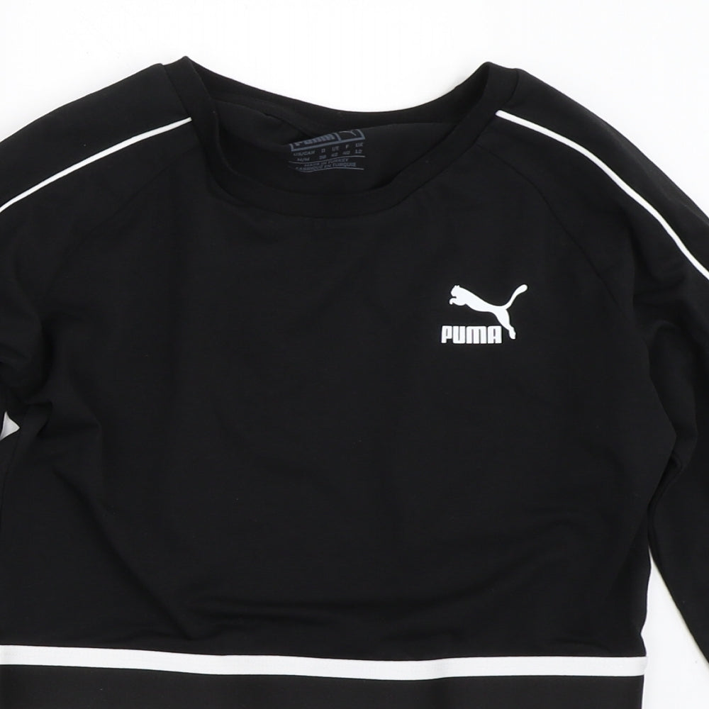 PUMA Womens Black   Cropped T-Shirt Size 12