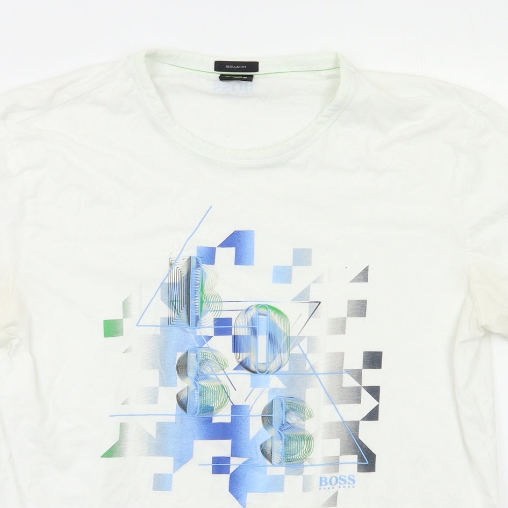 Boss Mens White    T-Shirt Size M