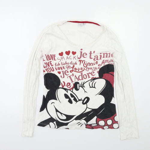 Disney Womens White    Pyjama Top Size M  - Mickey