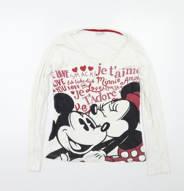 Disney Womens White    Pyjama Top Size M  - Mickey