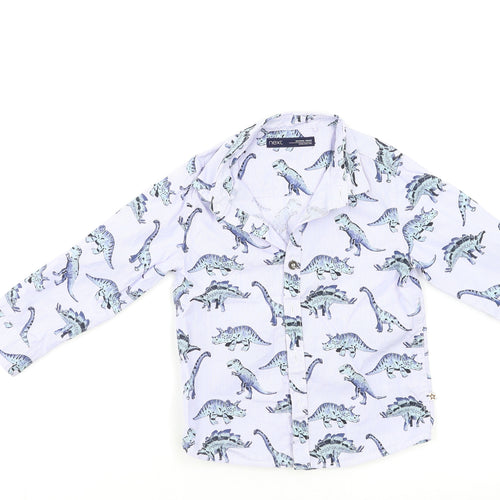 NEXT Baby Blue Geometric  Basic Button-Up Size 12 Months  - Dinosaur
