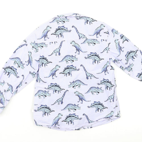 NEXT Baby Blue Geometric  Basic Button-Up Size 12 Months  - Dinosaur