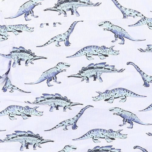 NEXT Baby Blue Geometric  Basic Button-Up Size 12 Months  - Dinosaur
