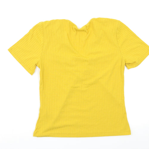 Pieces Womens Yellow   Basic Blouse Size XL