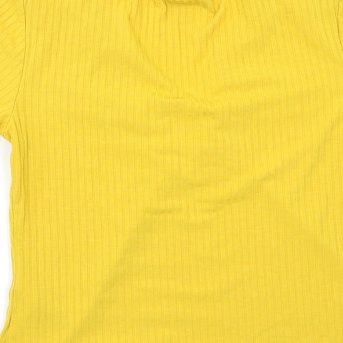 Pieces Womens Yellow   Basic Blouse Size XL