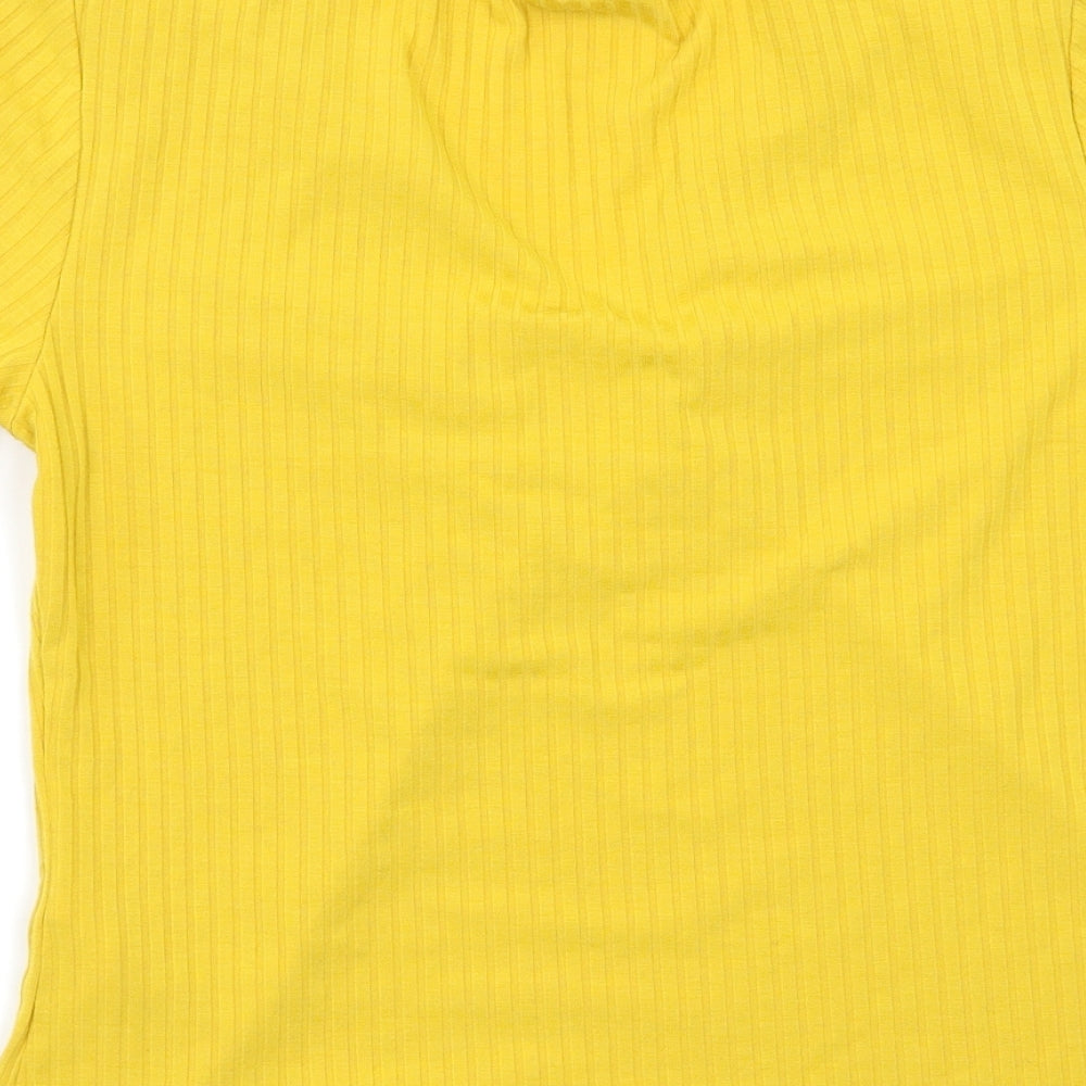Pieces Womens Yellow   Basic Blouse Size XL