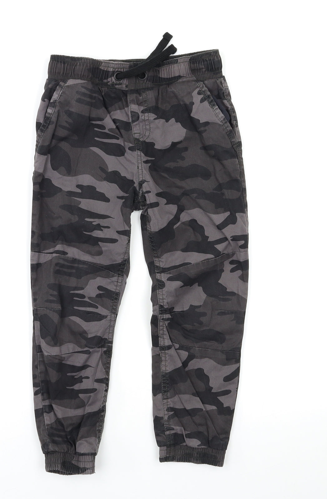 F&F Boys Black Camouflage  Jogger Trousers Size 5-6 Years