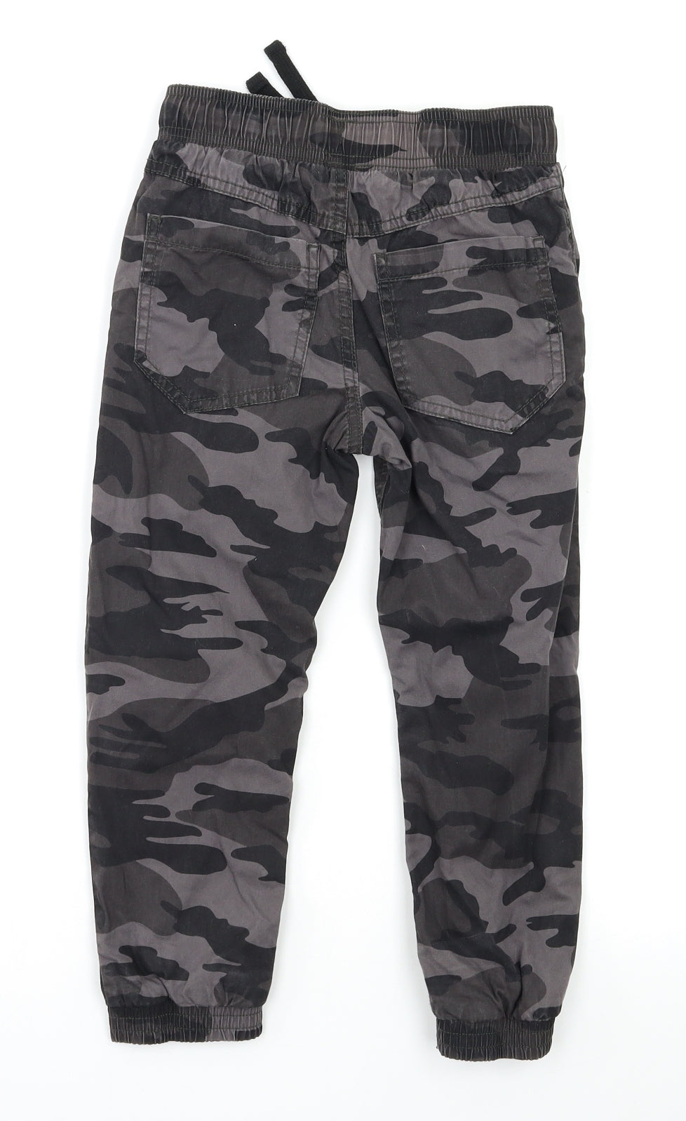 F&F Boys Black Camouflage  Jogger Trousers Size 5-6 Years