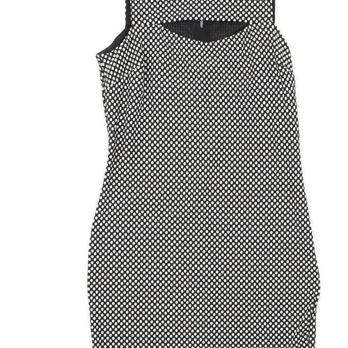 NEXT Womens Black Polka Dot  Bodycon  Size 10