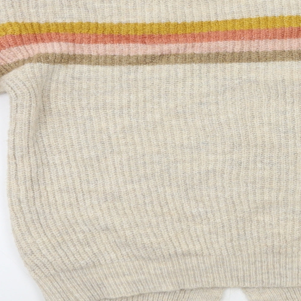 George Girls Beige Striped  Cape Jumper Size 7-8 Years
