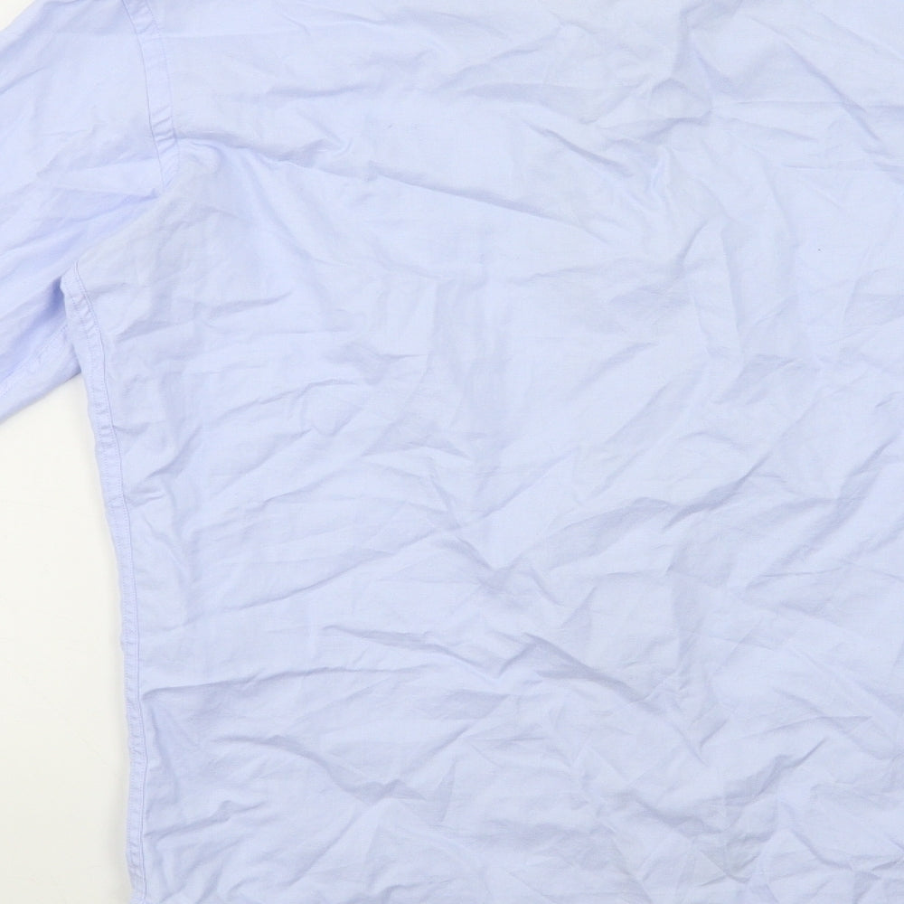 T.M.Lewin Mens Blue    Dress Shirt Size 15