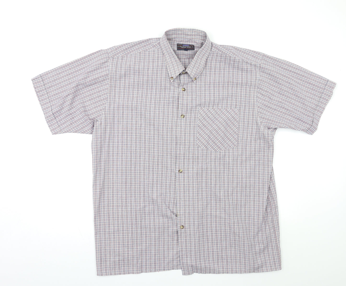 Originals Superior Mens Multicoloured Check   Button-Up Size XL