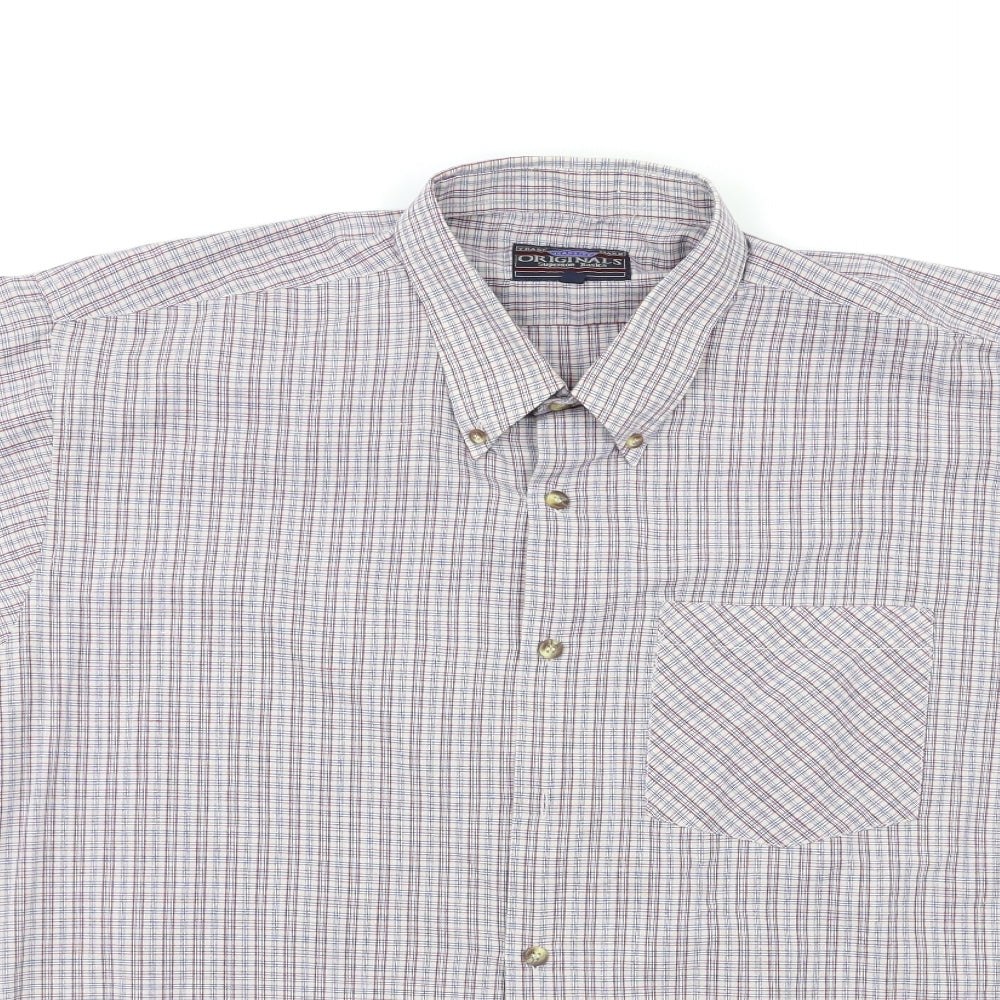 Originals Superior Mens Multicoloured Check   Button-Up Size XL