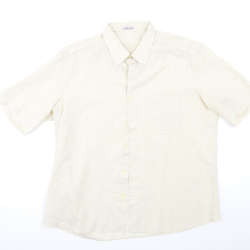 La Boutique Cortefiel Mens Beige Striped   Button-Up Size XL