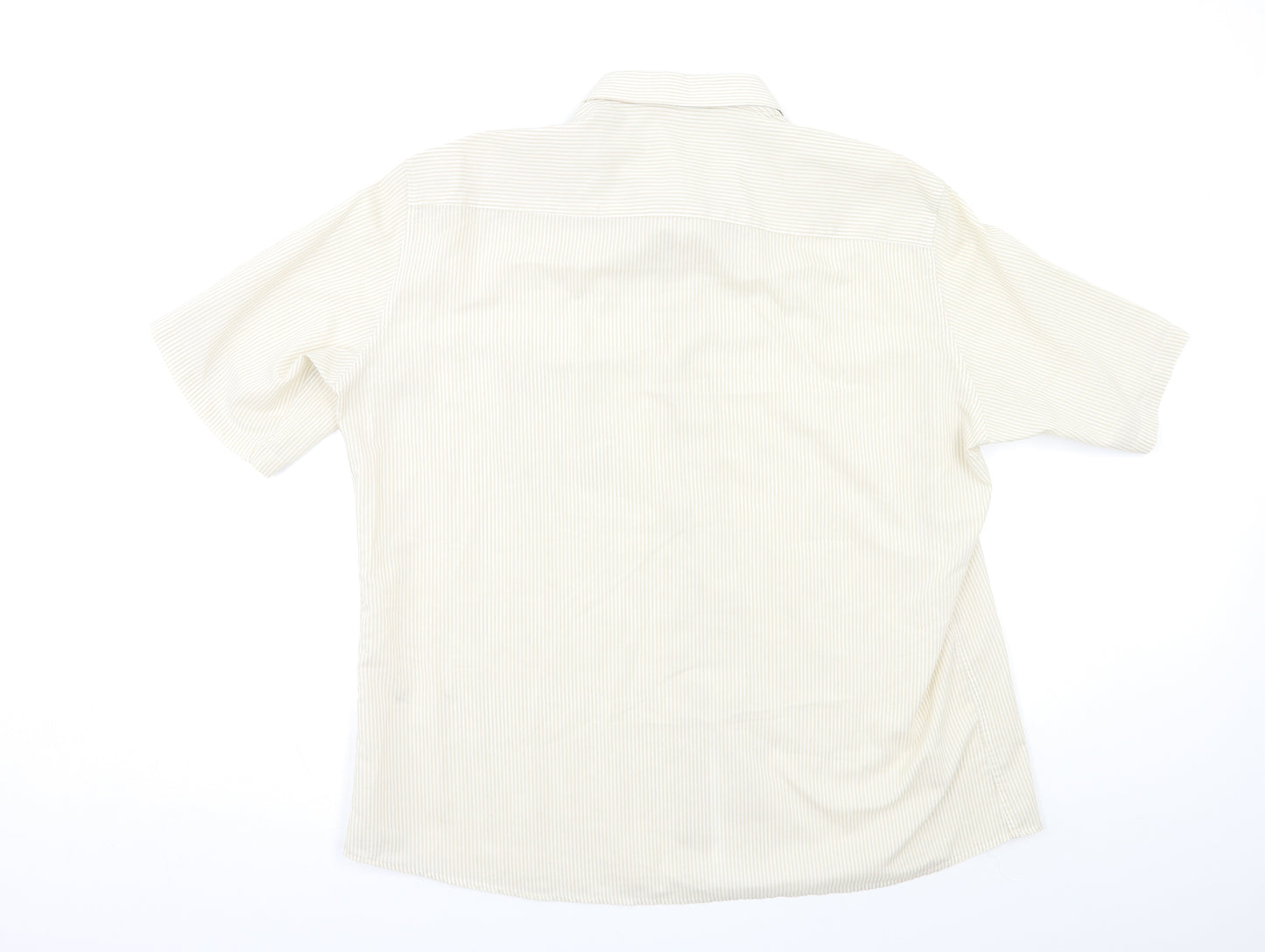 La Boutique Cortefiel Mens Beige Striped   Button-Up Size XL