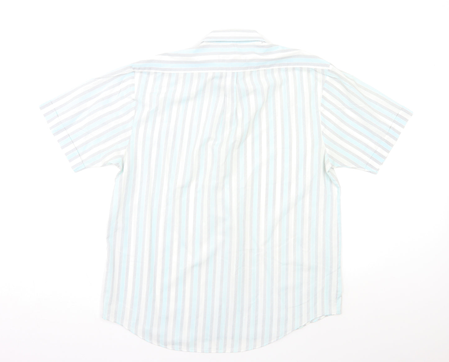 Paolo Borghesi Mens Green Striped   Button-Up Size L