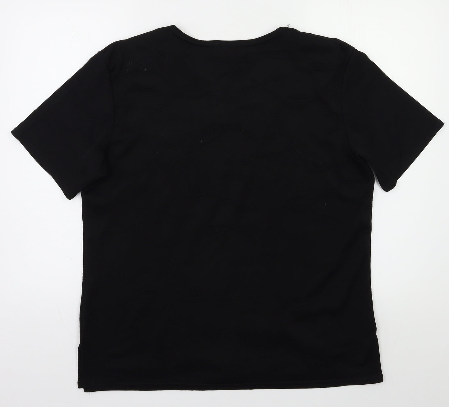 Bonita Womens Black Floral  Basic Blouse Size XL