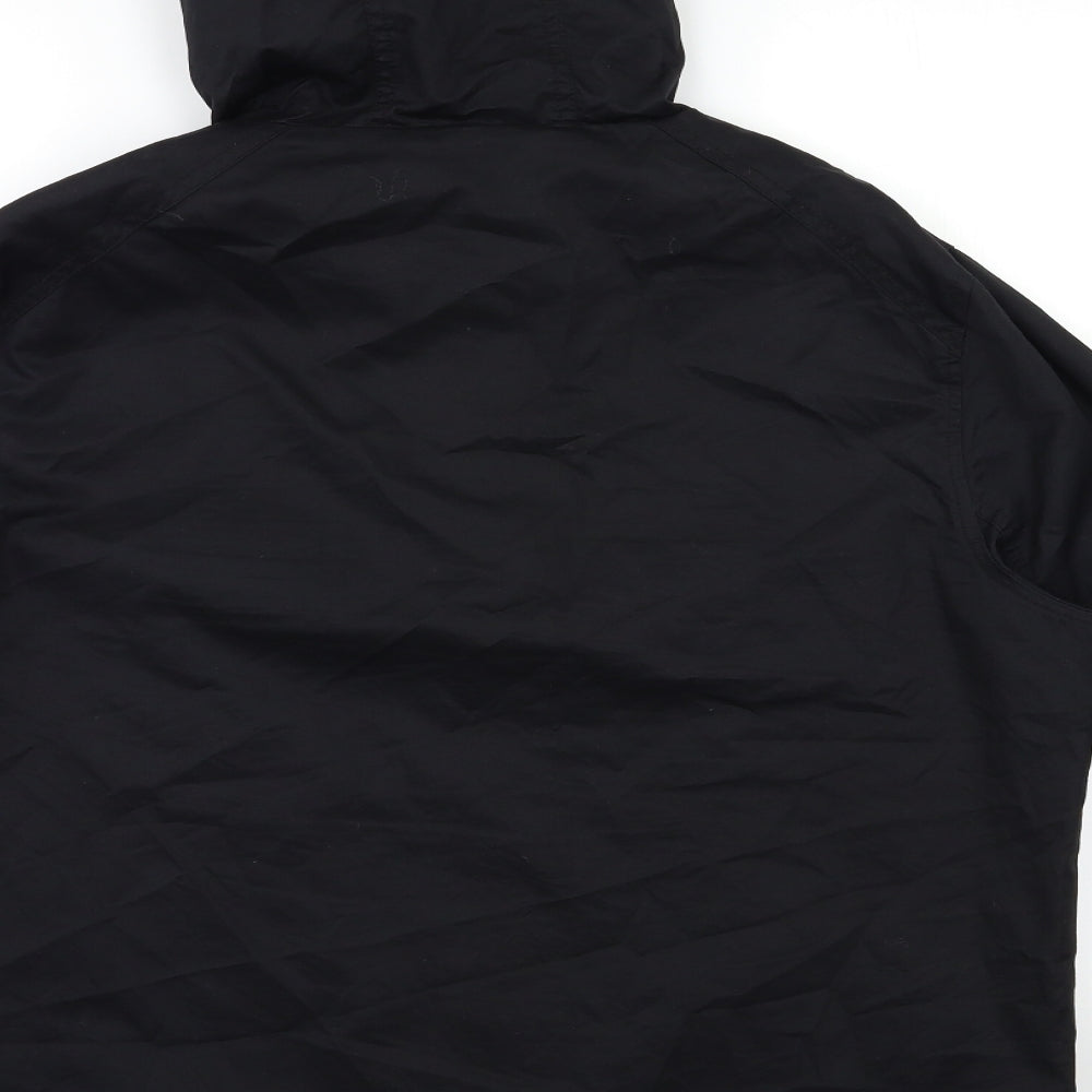 River Island Mens Black   Henley Hoodie Size M