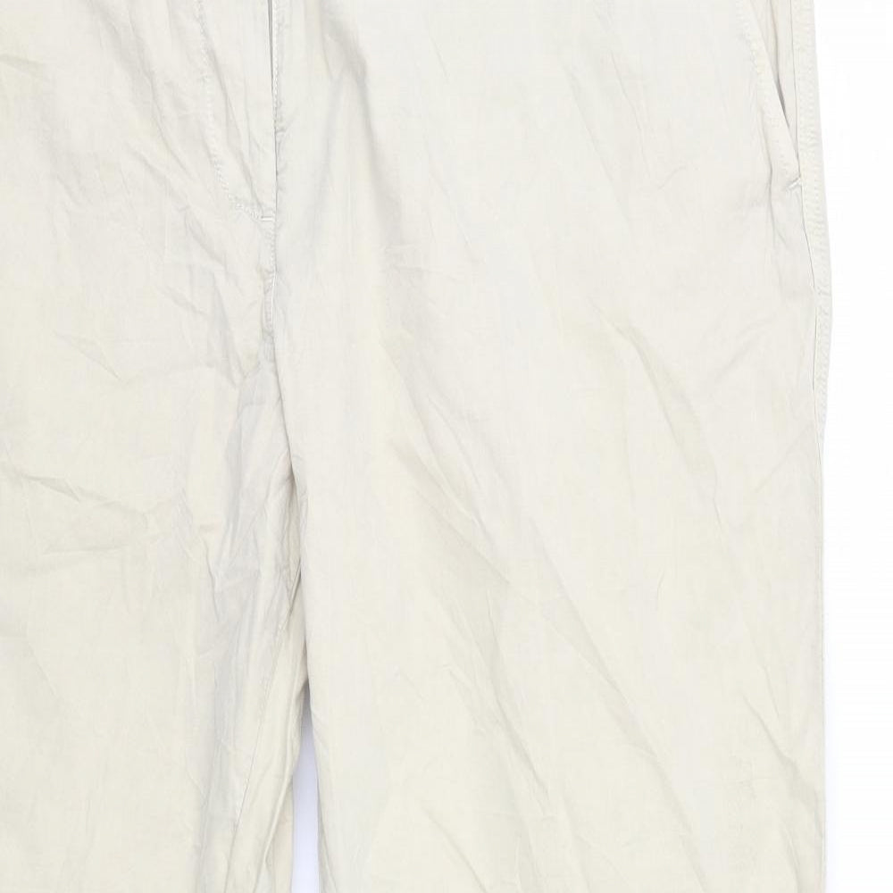 M&S Womens Ivory   Cropped Trousers Size 20 L24 in