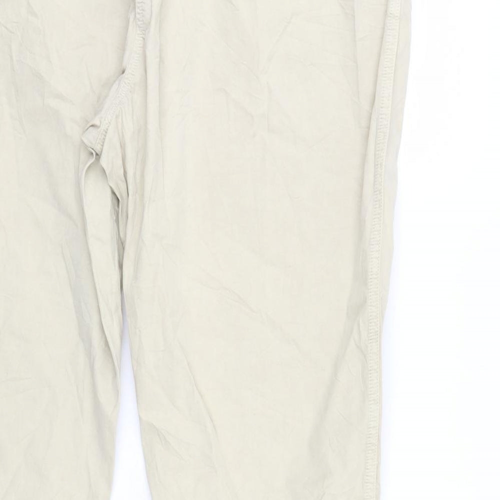 M&S Womens Ivory   Cropped Trousers Size 20 L24 in