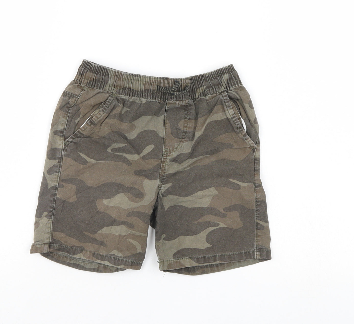 Denim & Co. Boys Green Camouflage  Cargo Shorts Size 4-5 Years