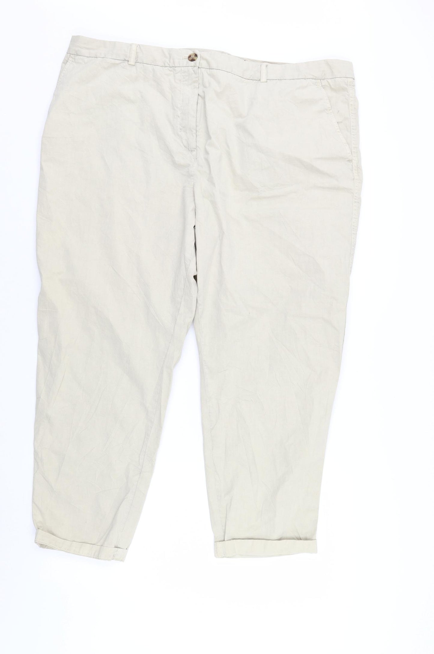M&S Womens Ivory   Sweatpants Trousers Size 22 L26 in