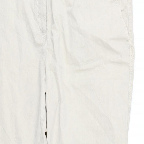 M&S Womens Ivory   Sweatpants Trousers Size 22 L26 in