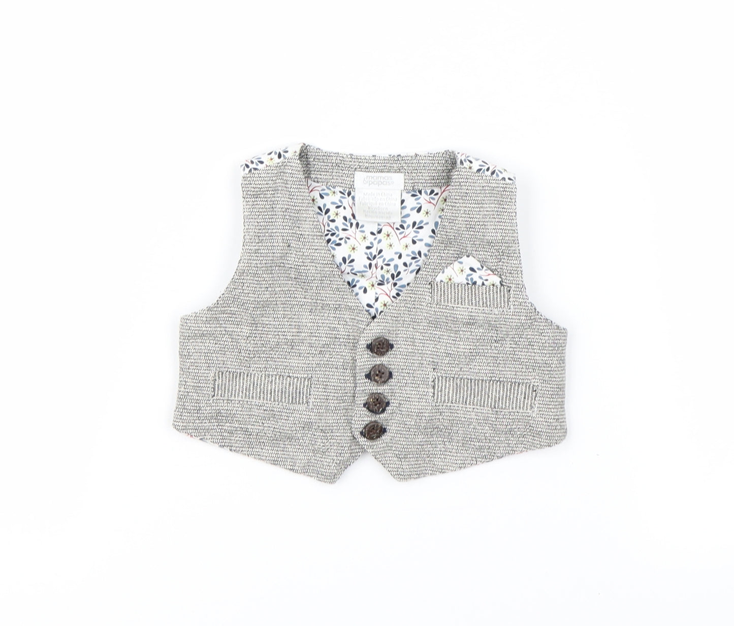 mamas & papas Boys Grey   Basic Jacket Snowsuit Size Newborn