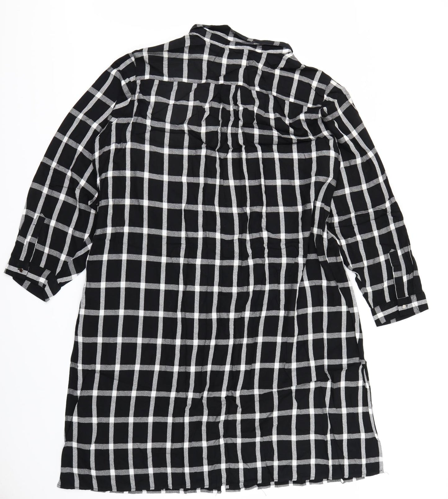 George Womens Black Check Flannel T-Shirt Dress  Size 24