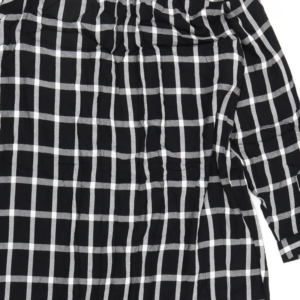 George Womens Black Check Flannel T-Shirt Dress  Size 24