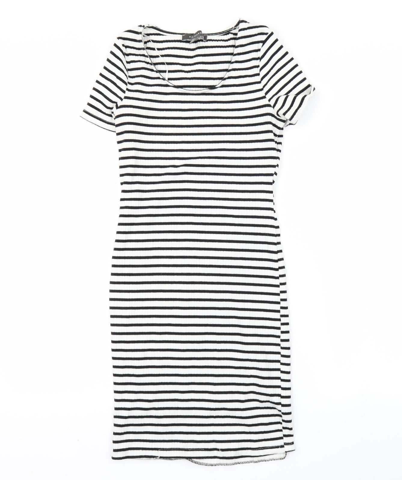 Primark Womens White Striped  Pencil Dress  Size 6