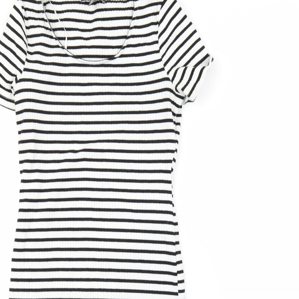 Primark Womens White Striped  Pencil Dress  Size 6