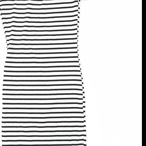 Primark Womens White Striped  Pencil Dress  Size 6