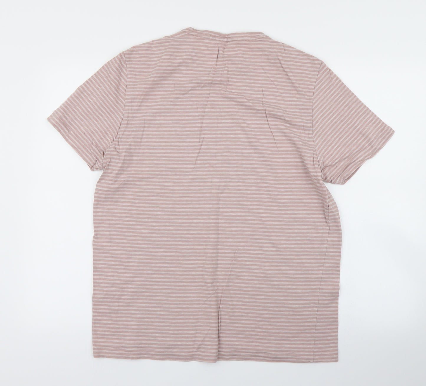 AllSaints Mens Pink Striped   T-Shirt Size XL