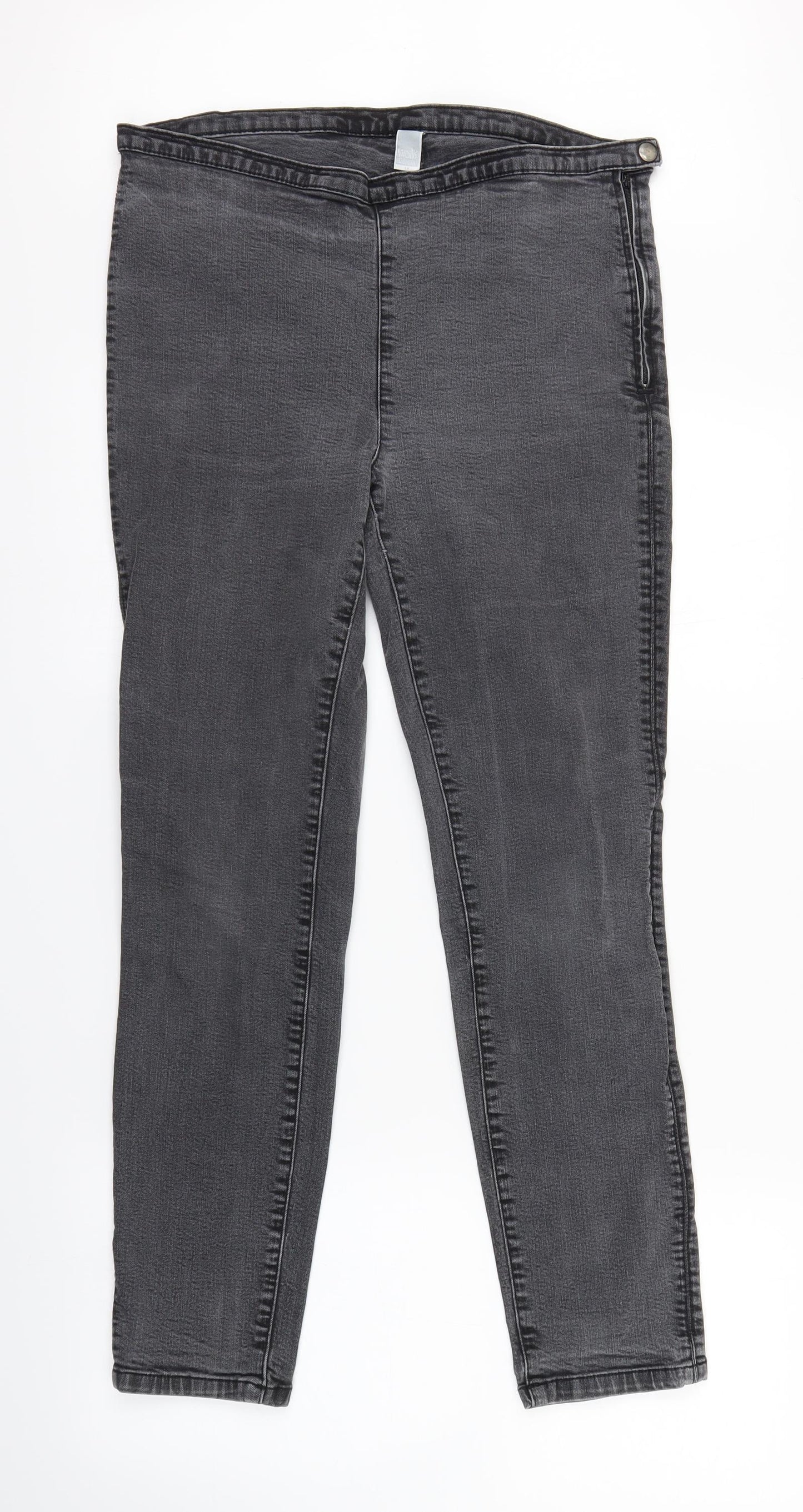 Wallis Womens Grey   Jegging Jeans Size 14 L26 in