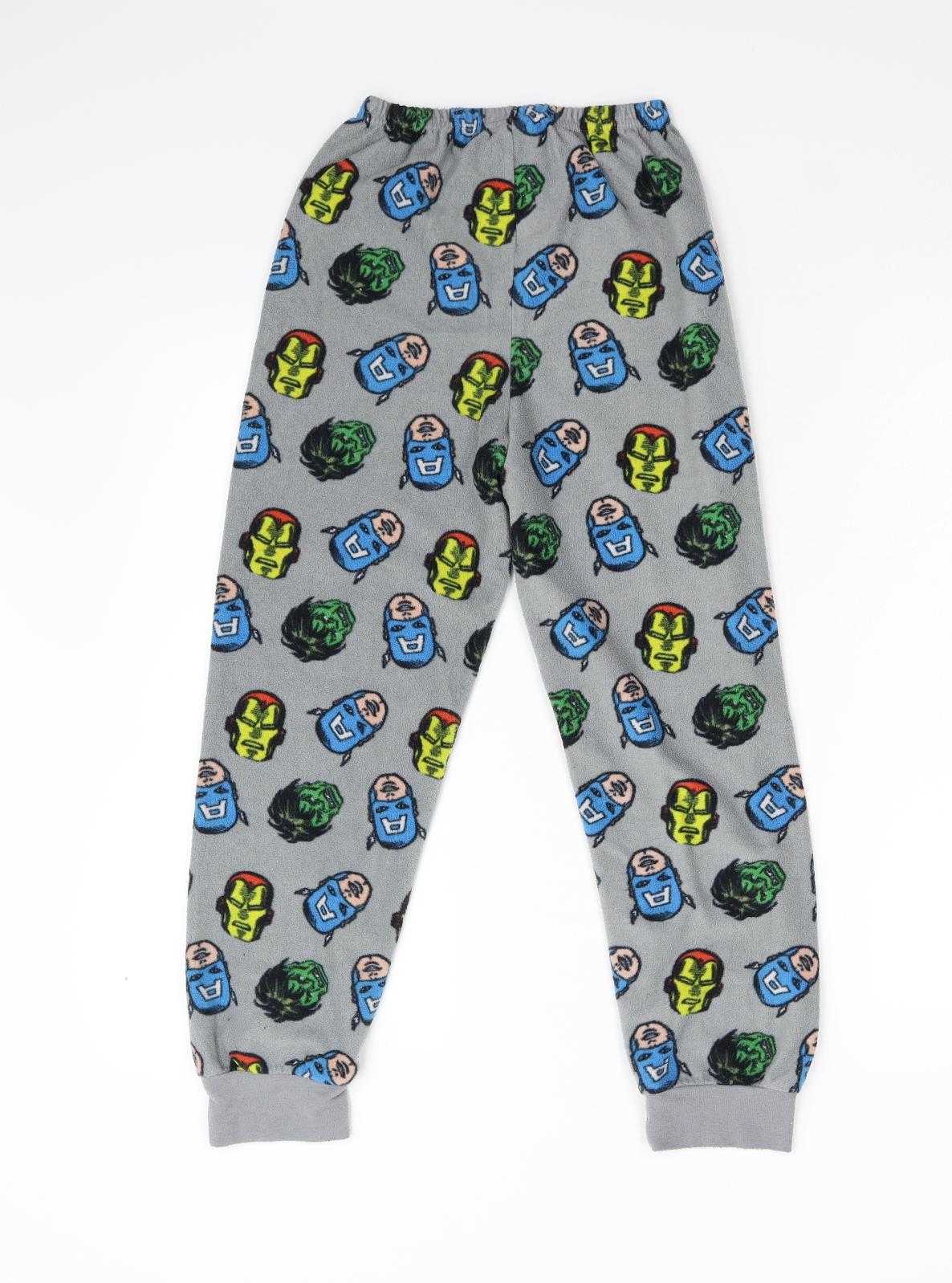 Preworn Boys Grey  Fleece  Pyjama Pants Size 9-10 Years  - Marvel