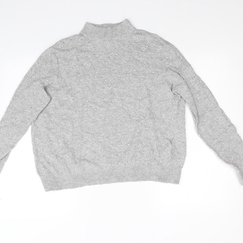 Warehouse Womens Grey  Knit Pullover Jumper Size 14
