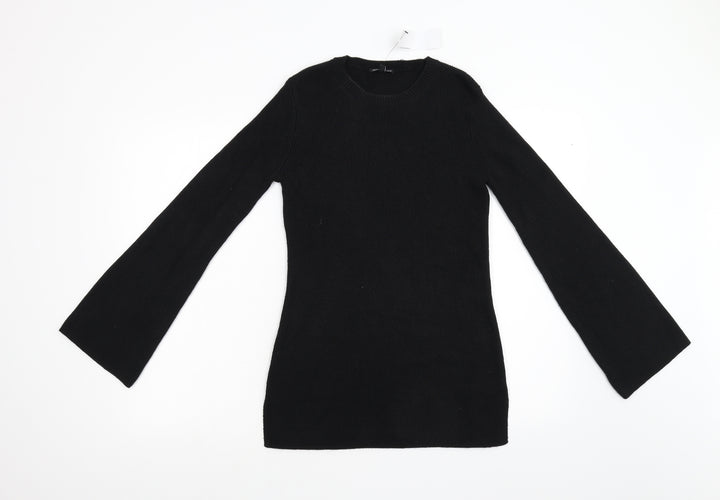 Warehouse Womens Black Knit Pullover Jumper Size 10