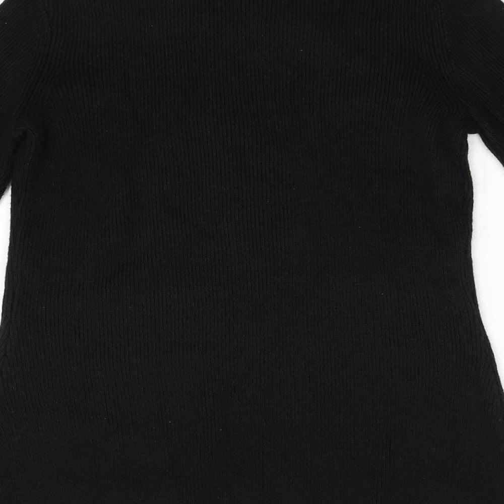 Warehouse Womens Black  Knit Pullover Jumper Size 10
