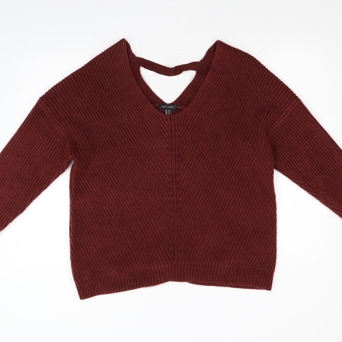 New Look Womens Orange  Knit Pullover Jumper Size M