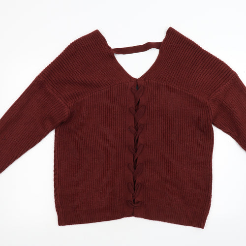 New Look Womens Orange  Knit Pullover Jumper Size M