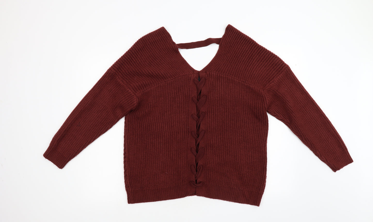 New Look Womens Orange  Knit Pullover Jumper Size M
