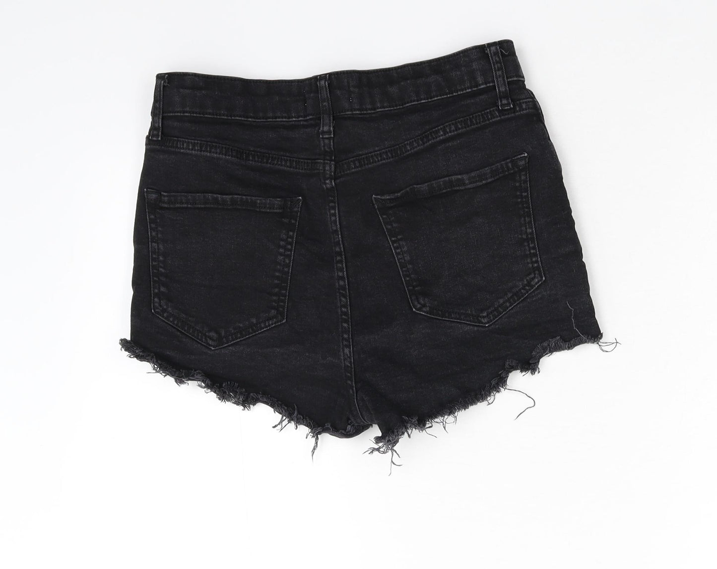 River Island Womens Black  Denim Cut-Off Shorts Size 12