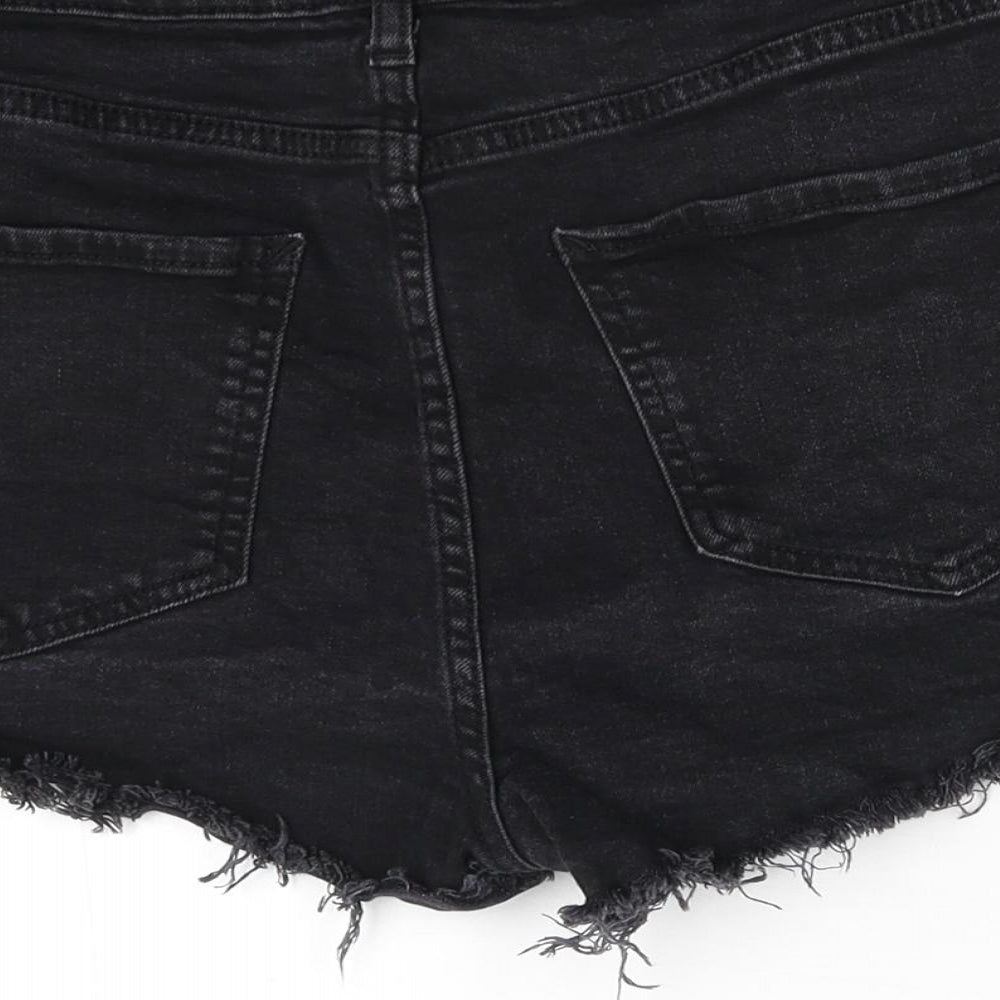 River Island Womens Black  Denim Cut-Off Shorts Size 12